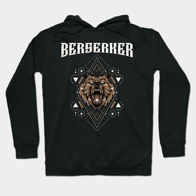 Berserker Viking Bear Hoodie by PlimPlom